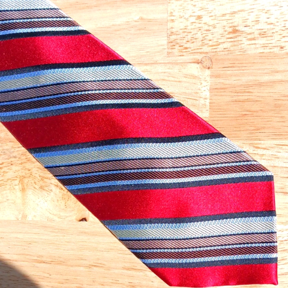 Red Striped Men's Tie By Santorelli